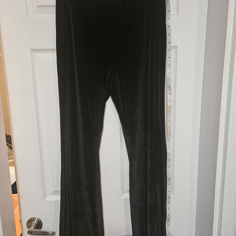 Black Velvet stretchy Pants with Slight Flare.